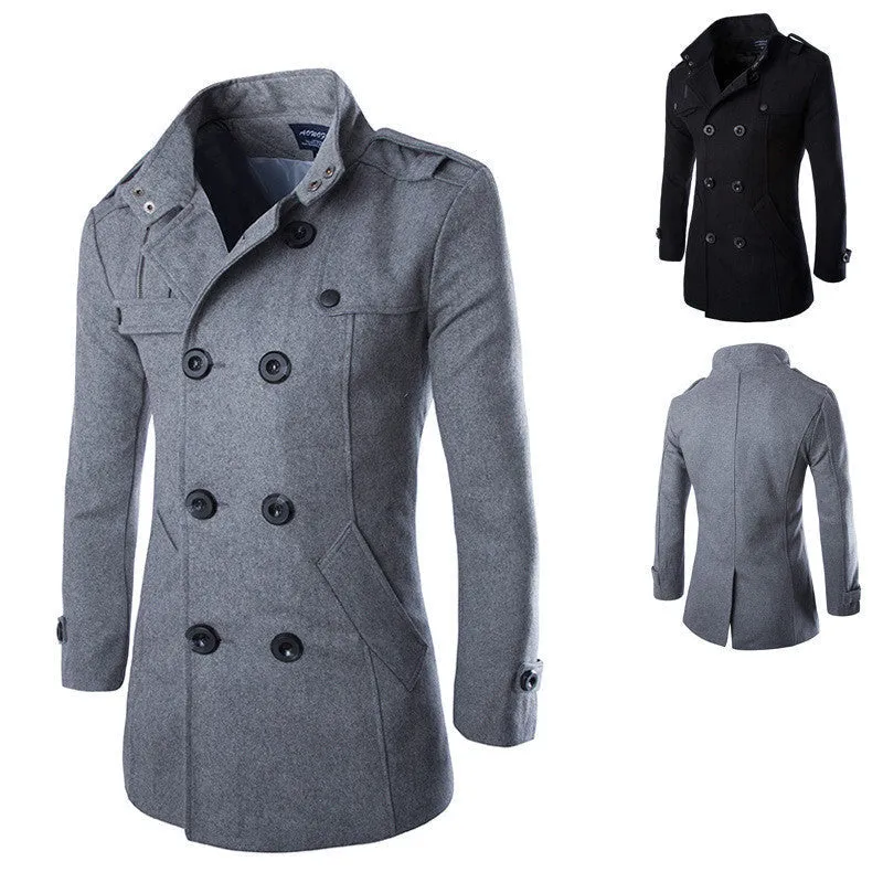 Men Casual Jacket Wool Coat Trench Coat Men Slim Fit Overcoat For Men Pea Coat Down & Parkas Plus Size:M-XXXL