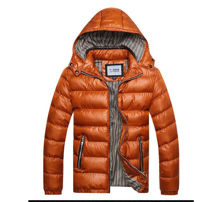 Men Fashion Casual Down Parka Hooded Man Coat Jacket Windproof High Plus Size MWM516