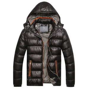Men Fashion Casual Down Parka Hooded Man Coat Jacket Windproof High Plus Size MWM516