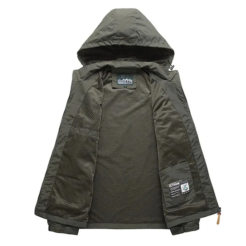 Men Waterproof Jackets Hooded Coats Male Outdoor Outwears Windbreaker Windproof Spring Autumn Jacket Fashion Clothing Coat