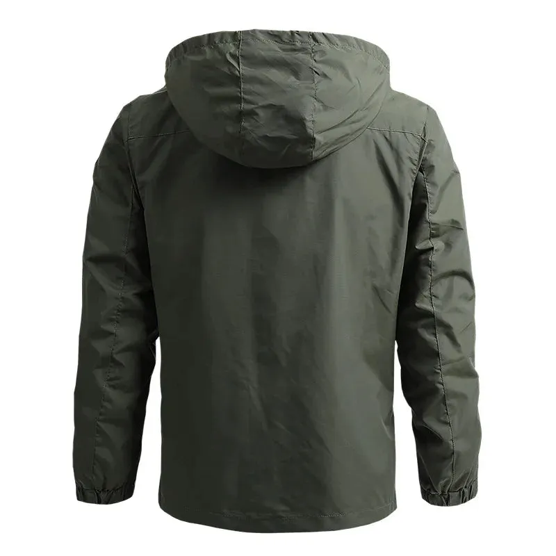 Men Waterproof Jackets Hooded Coats Male Outdoor Outwears Windbreaker Windproof Spring Autumn Jacket Fashion Clothing Coat