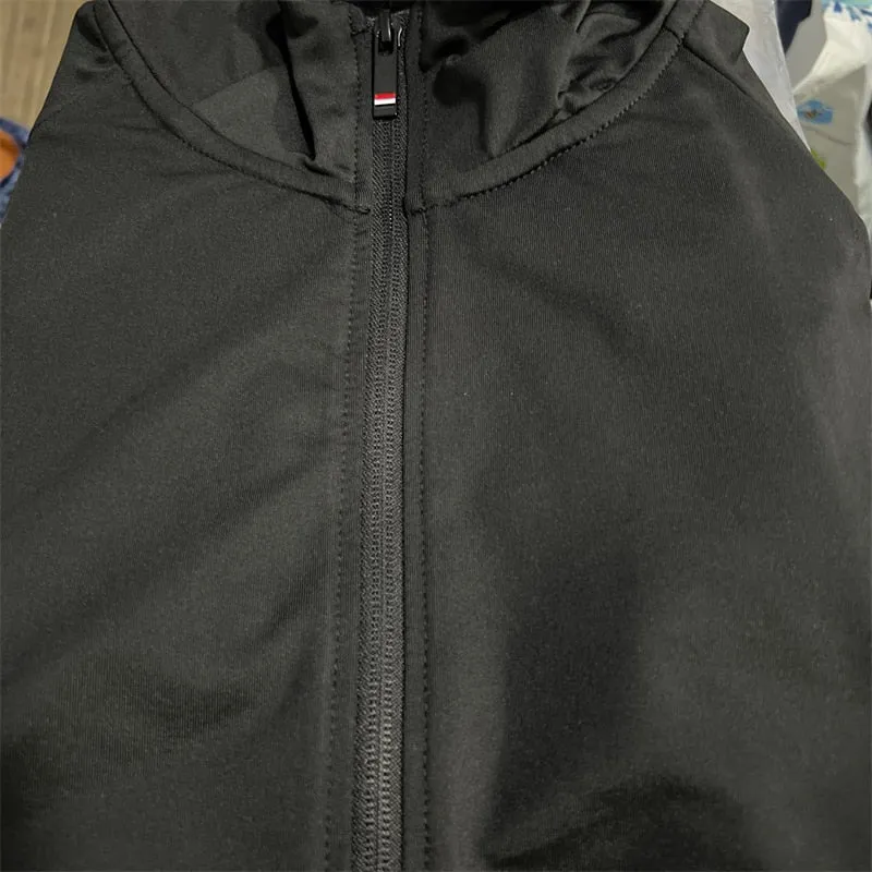 Men&#39;s Running Training Jackets Elastic Breathable Hoody Quick Dry Gym Hoodies Workout Fitness Clothing For Man Casual Sportwear