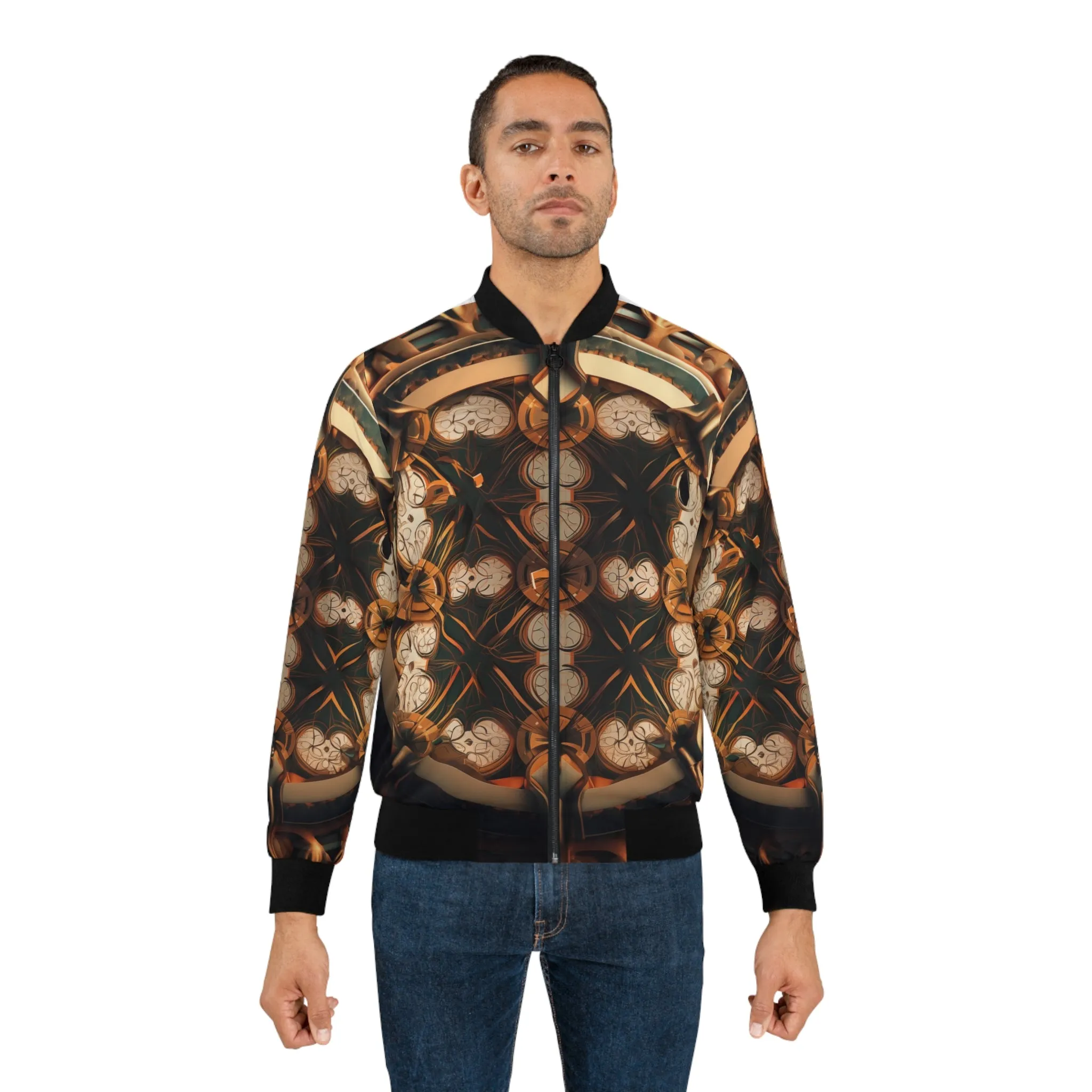 Men's Bomber Jacket - Boba Fett infographic illustration