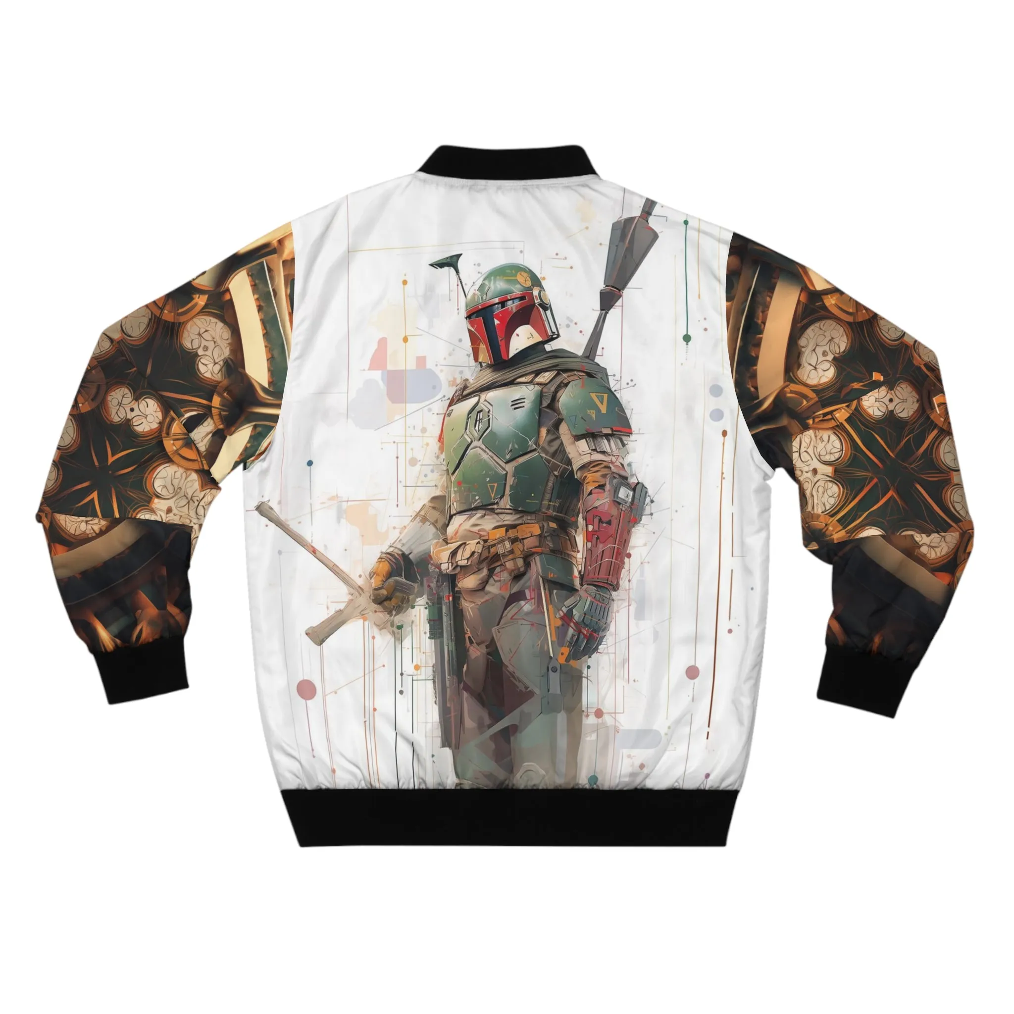 Men's Bomber Jacket - Boba Fett infographic illustration