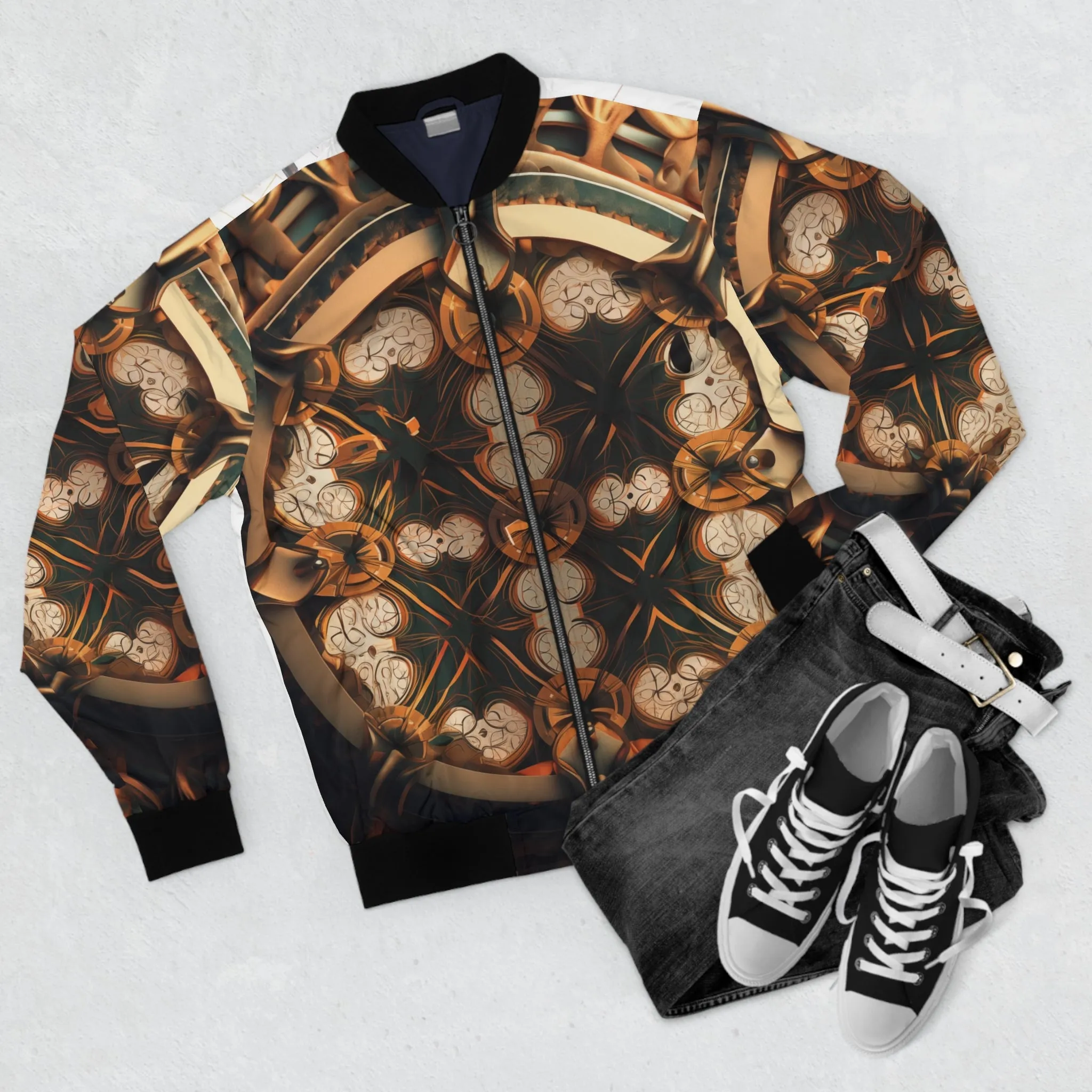 Men's Bomber Jacket - Boba Fett infographic illustration
