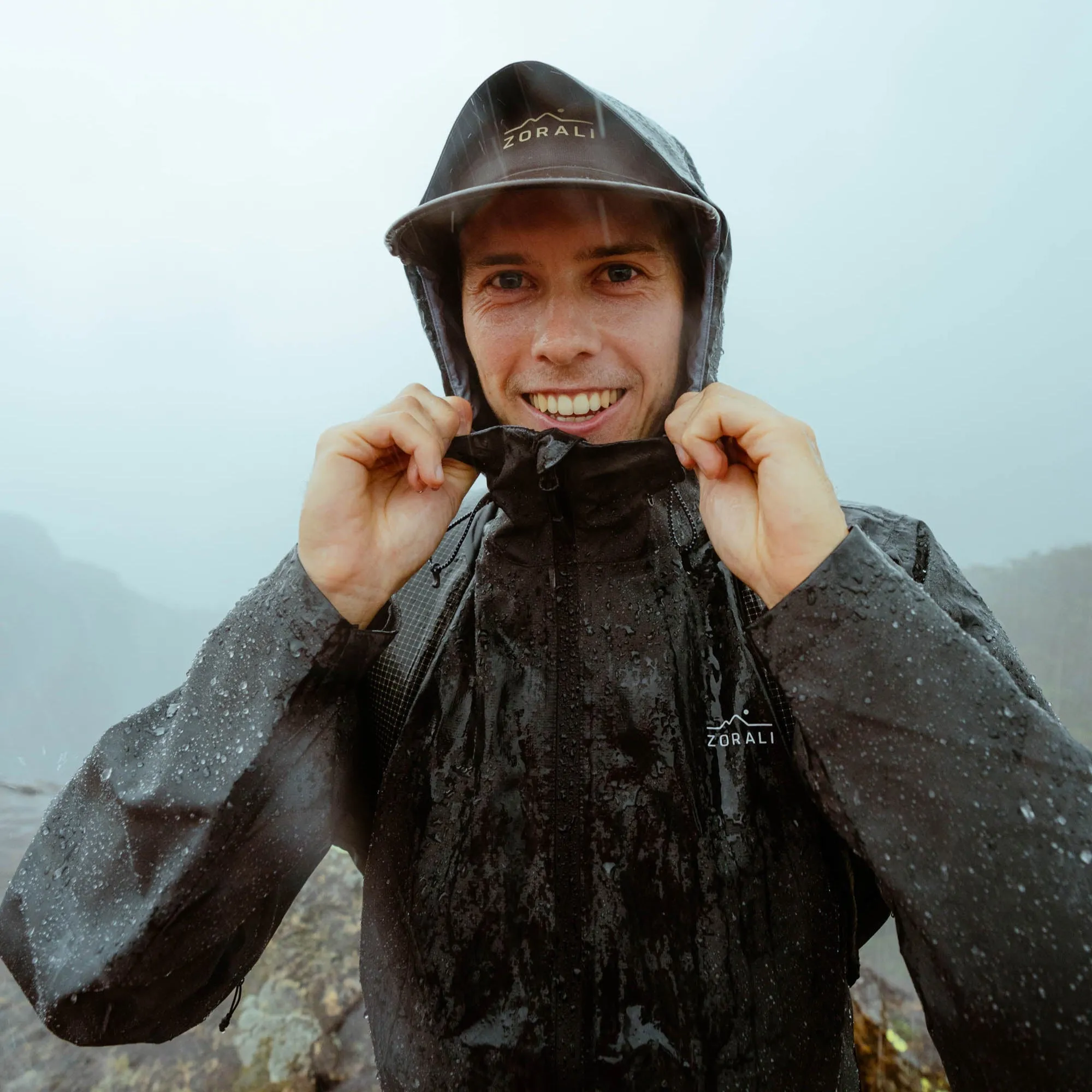Mens Horizon 3L Rain Jacket Charcoal