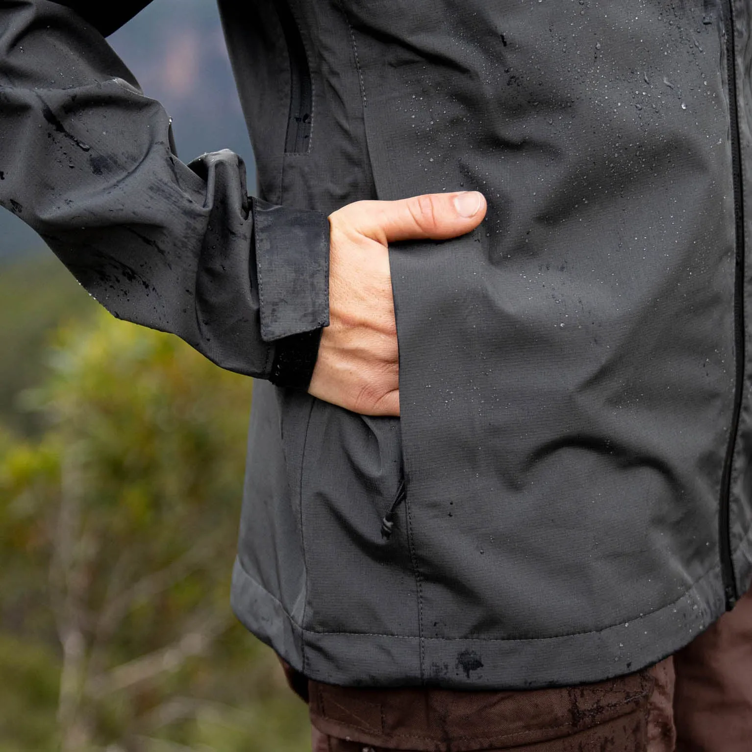 Mens Horizon 3L Rain Jacket Charcoal