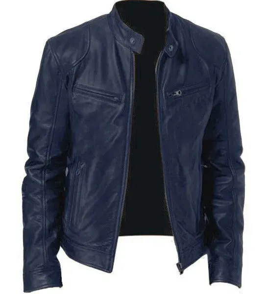 Men's Leather Jacket Stylish Comfortable Warm