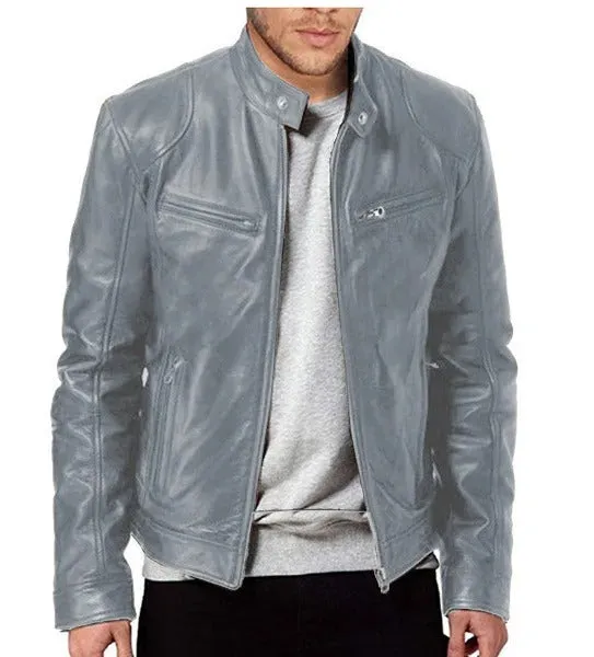 Men's Leather Jacket Stylish Comfortable Warm