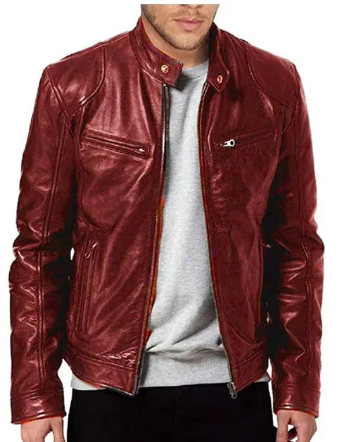 Men's Leather Jacket Stylish Comfortable Warm