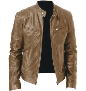 Men's Leather Jacket Stylish Comfortable Warm
