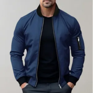 Men's Lightweight Zip Up Bomber Jacket | Zip Up