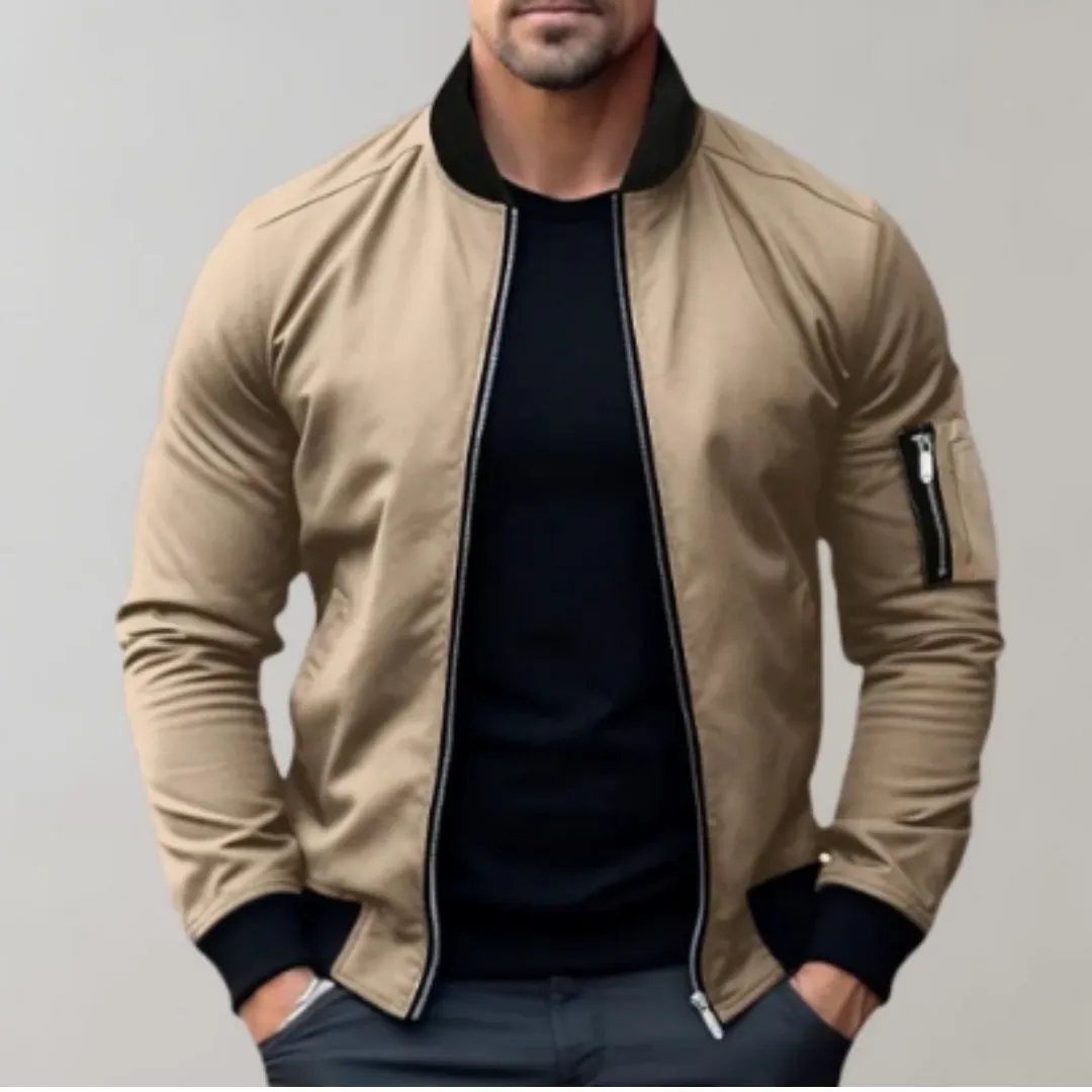 Men's Lightweight Zip Up Bomber Jacket | Zip Up