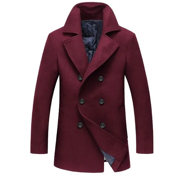 Men's Long Pocket Peacoat