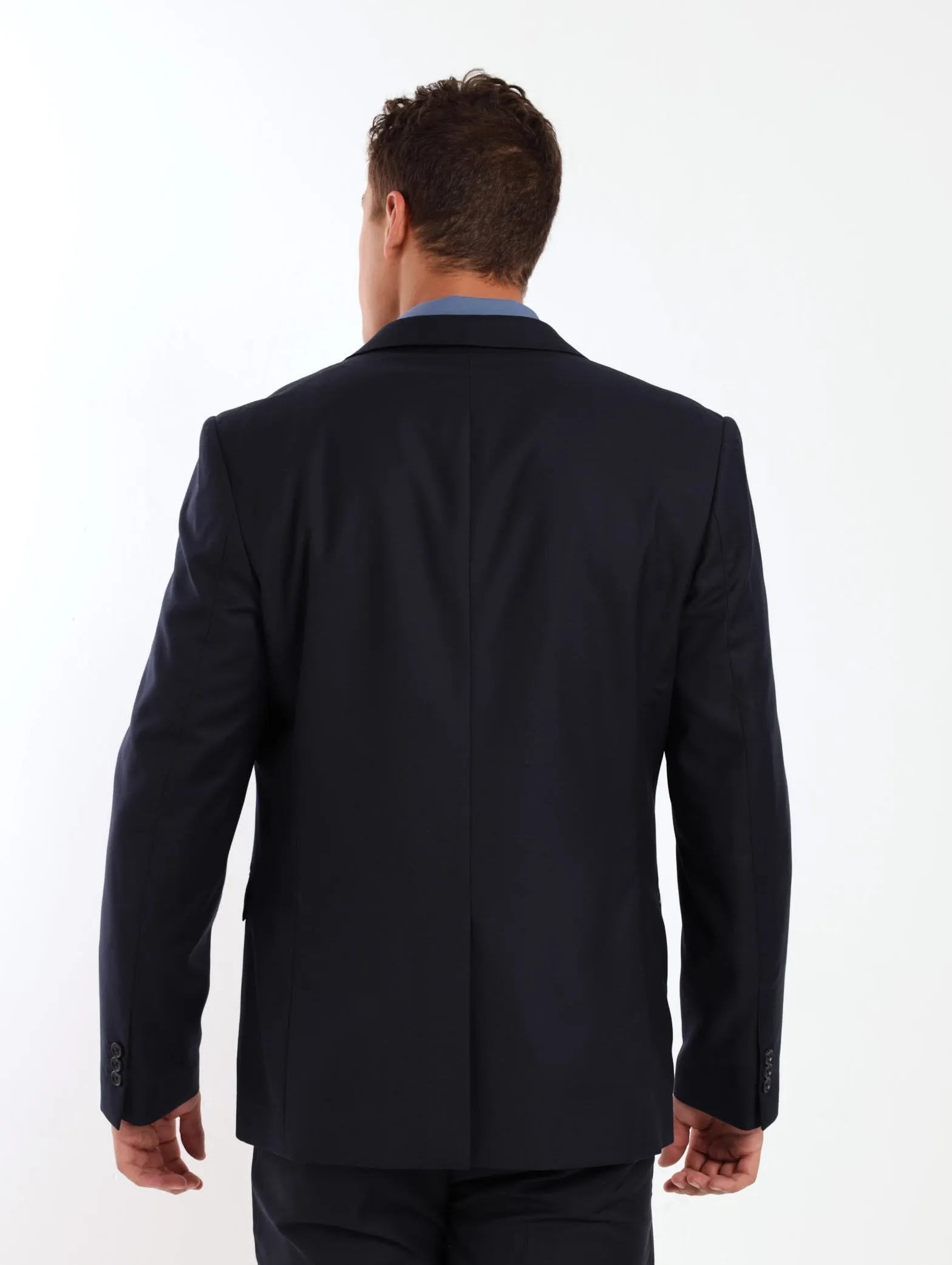 Men's Regular Viscose Blend Suit Jacket - Navy