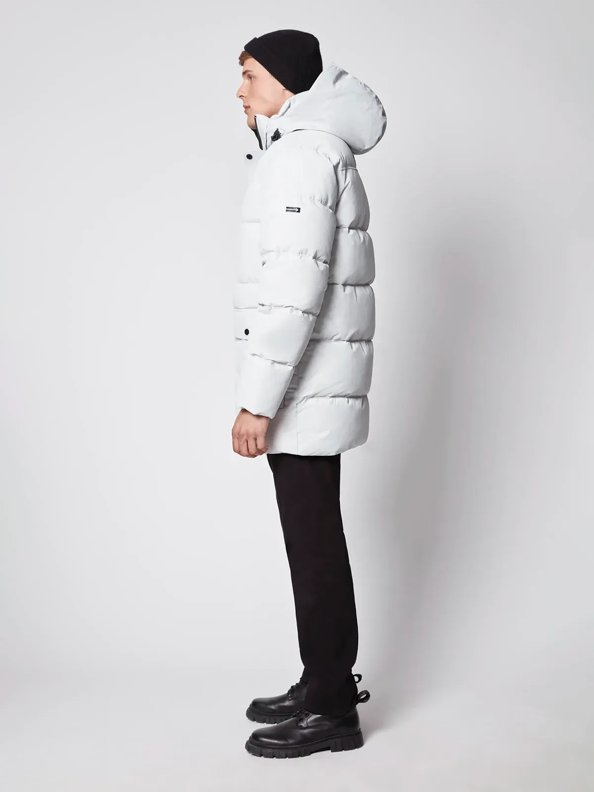 Men's Textured Ripstop Ecofill Quilted Parka with Hood