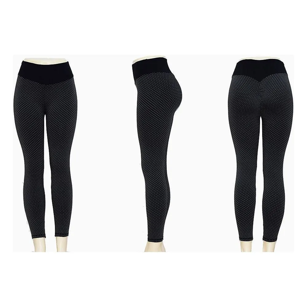 Mesh Knitting Yoga Pants High Waist Gym