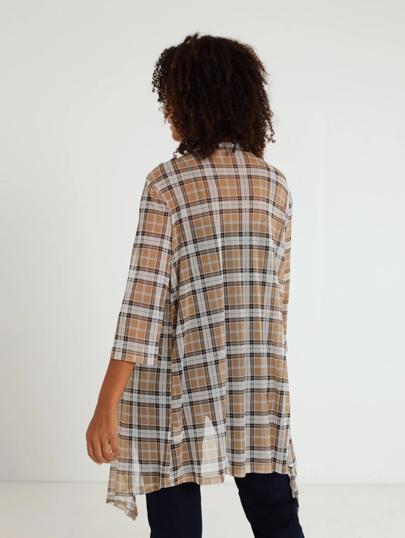 Mesh Waterfall Jacket - Brown