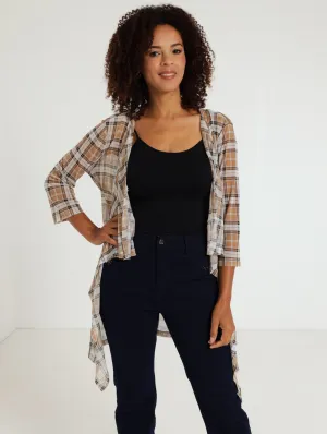 Mesh Waterfall Jacket - Brown