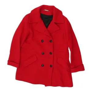 Mirella Matteini Red Peacoat | Vintage Womens Pea Coat Smart Outerwear Jacket