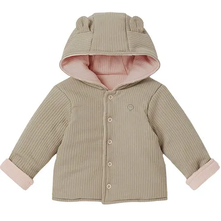 MORI Blush & Taupe Ribbed Reversible Coat - Retired