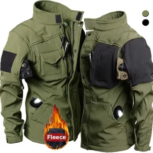 Motorcycle Jacket Men Riding Outdoor Winter Coats Tactical Multi-pocket Soft Shell Waterproof Windproof Warm Shark Skin