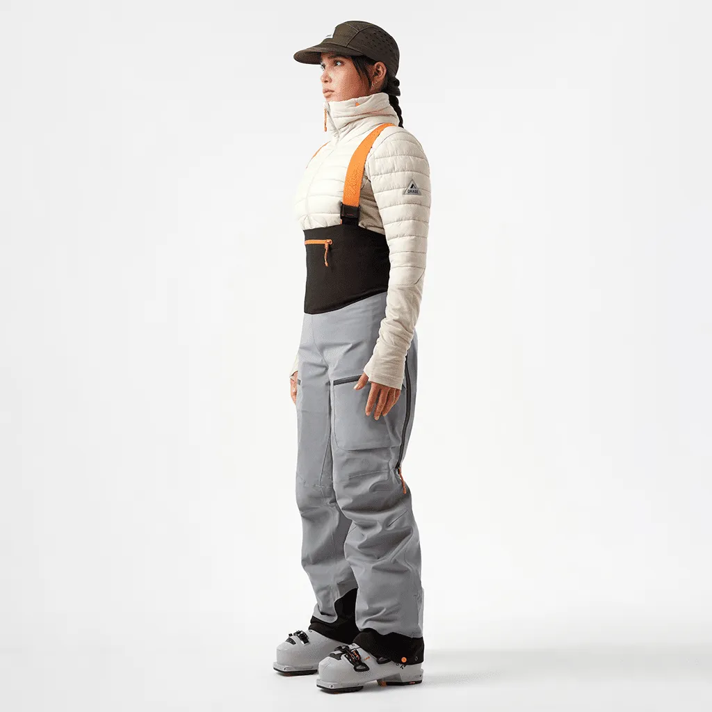 MTN-X Cliff 3L bib women's pants - Light steel blue