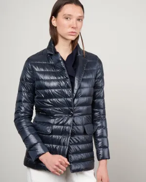 nylon ultralight boyfriend down blazer - navy