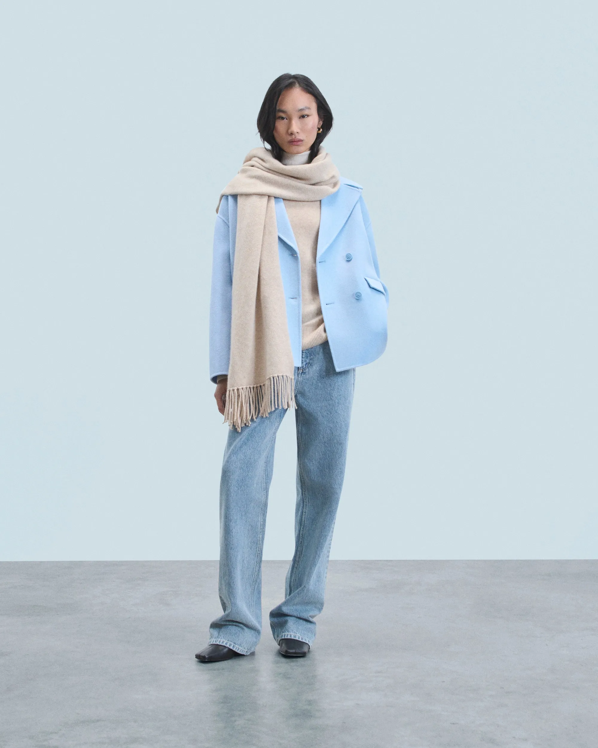 Outerwear Caban Jacket (H24 / WOMEN / Baby Blue / 100% Merino Wool RWS)