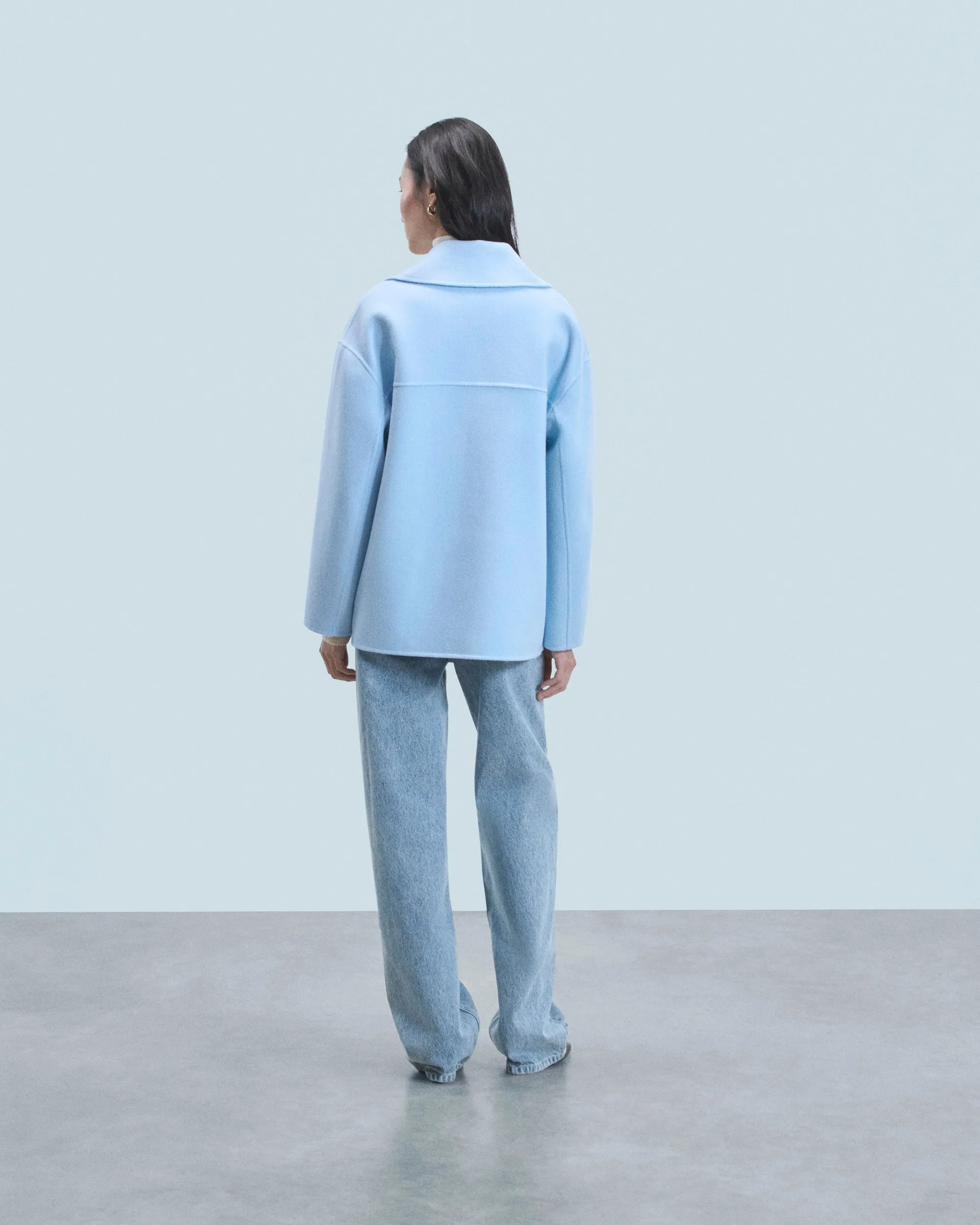Outerwear Caban Jacket (H24 / WOMEN / Baby Blue / 100% Merino Wool RWS)