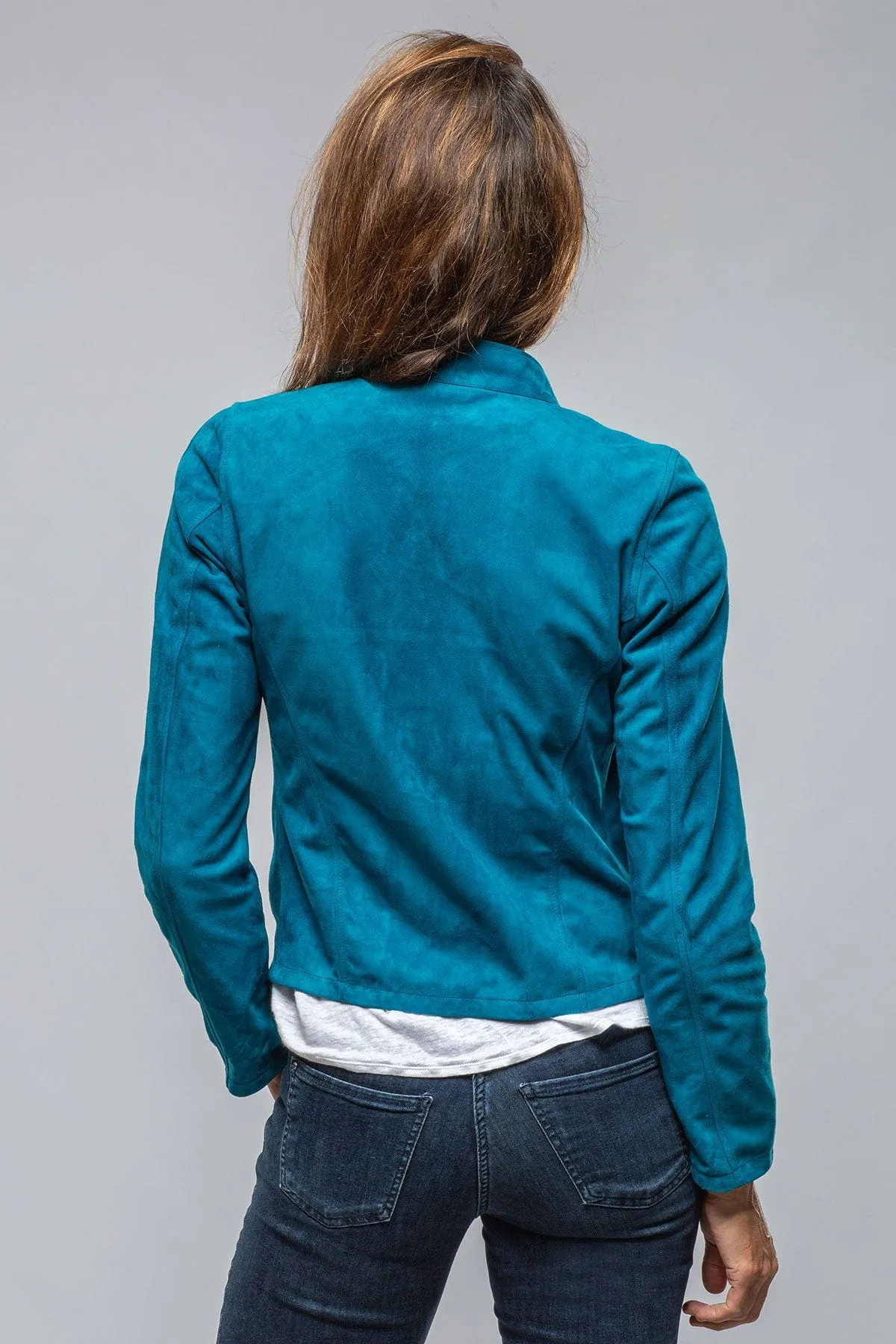 Parigi Suede Jacket In Teal
