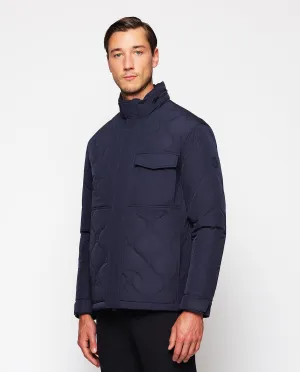 Parka corta acolchada azul marino