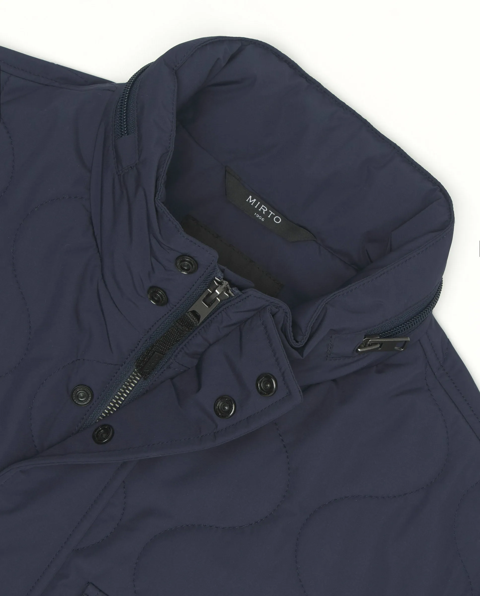 Parka corta acolchada azul marino