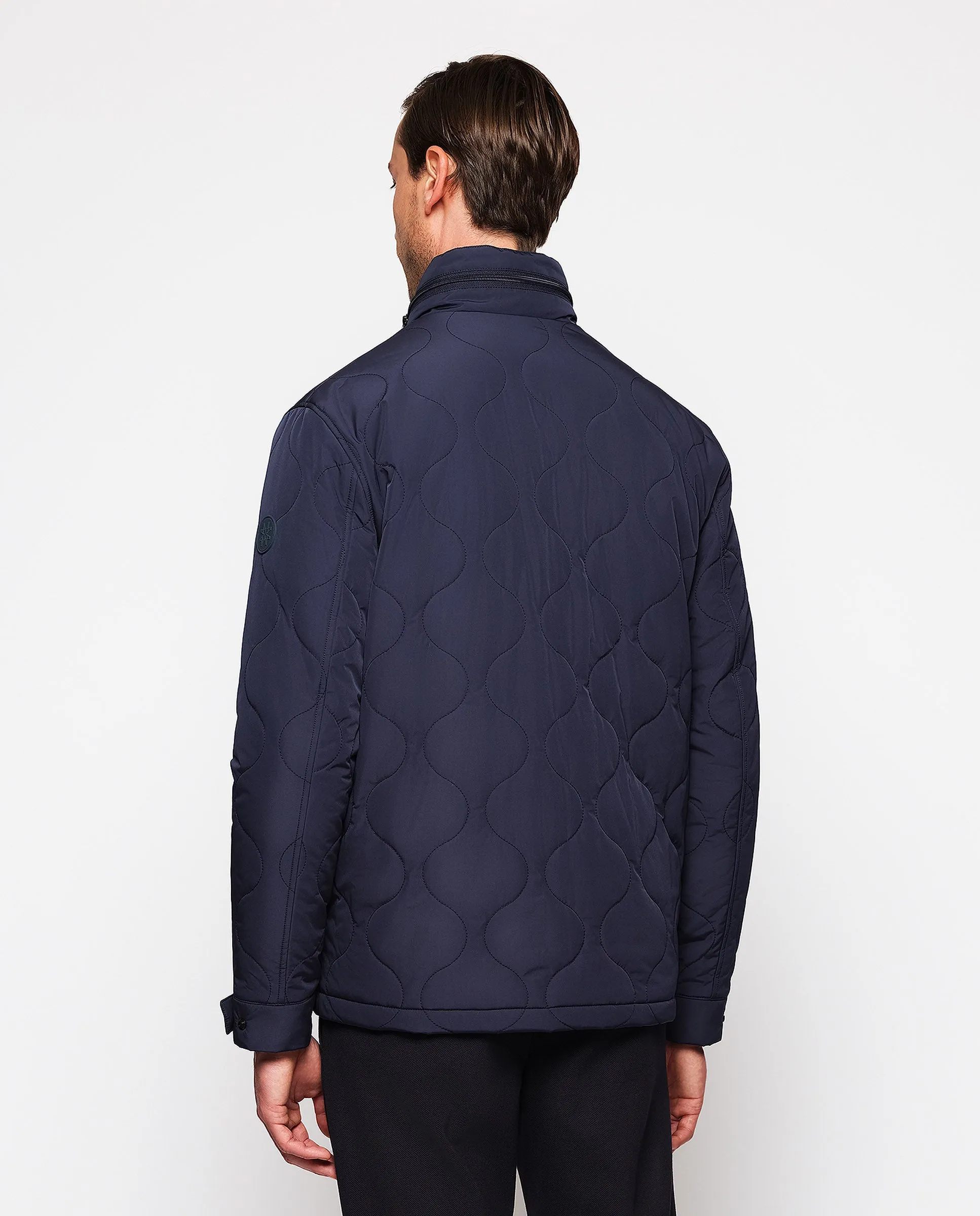 Parka corta acolchada azul marino
