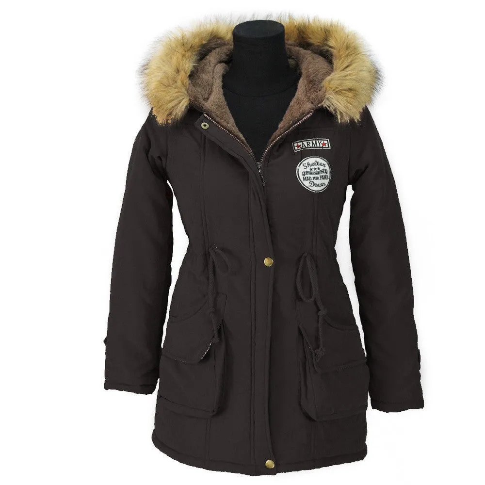 Parkas Jacket Women Coats Female Outerwear Plus Size Casual Long Down Cotton Wadded Lady Woman Fashion Warm