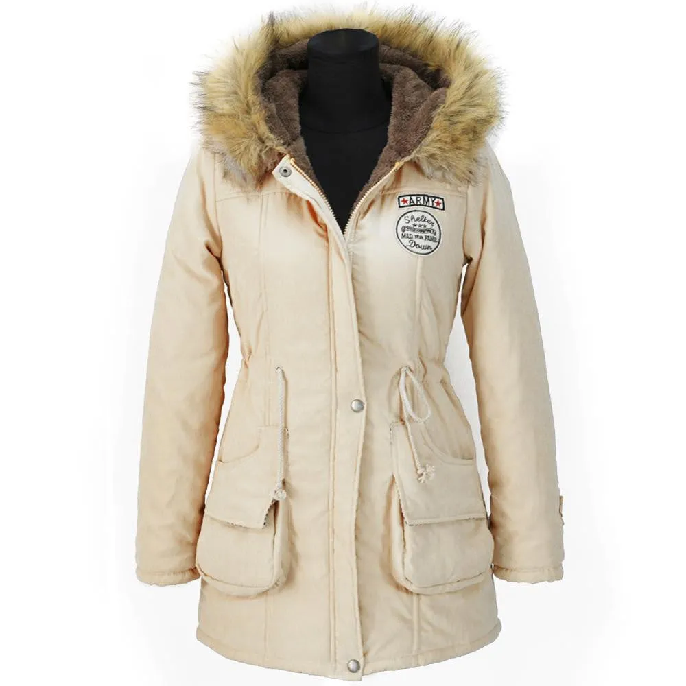 Parkas Jacket Women Coats Female Outerwear Plus Size Casual Long Down Cotton Wadded Lady Woman Fashion Warm
