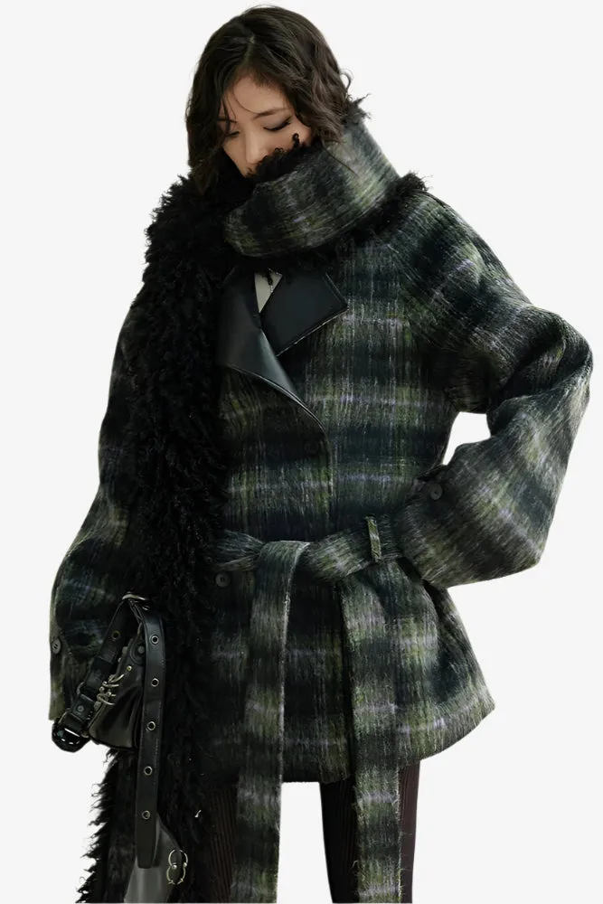 Plaid Luxe Woolen Coat