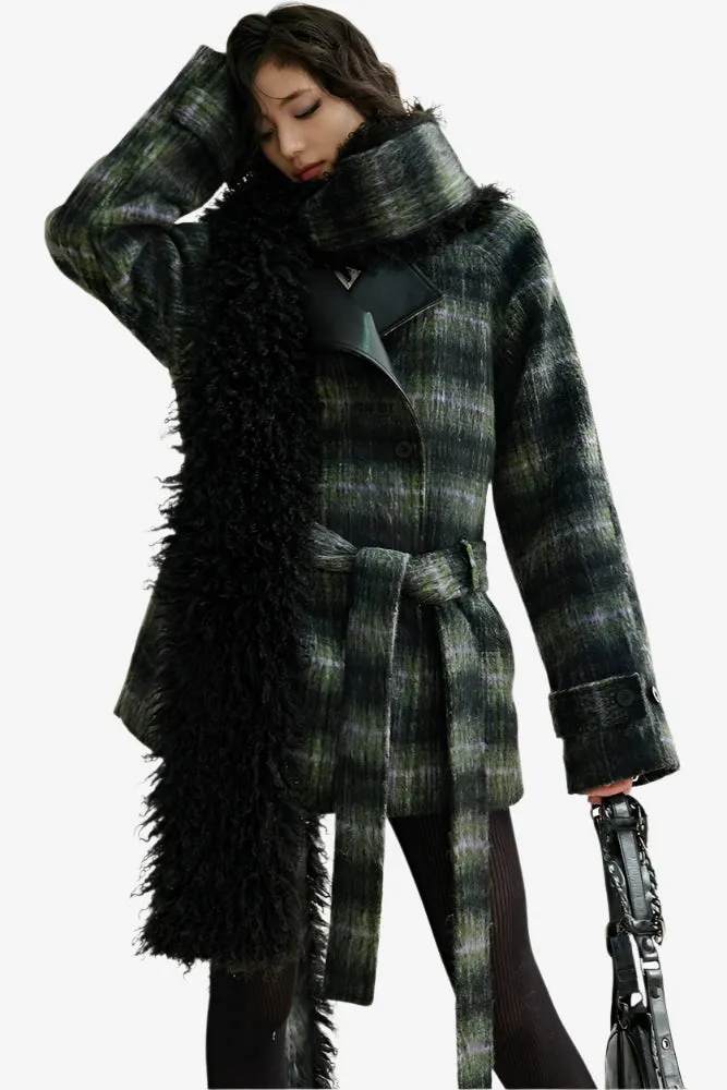 Plaid Luxe Woolen Coat