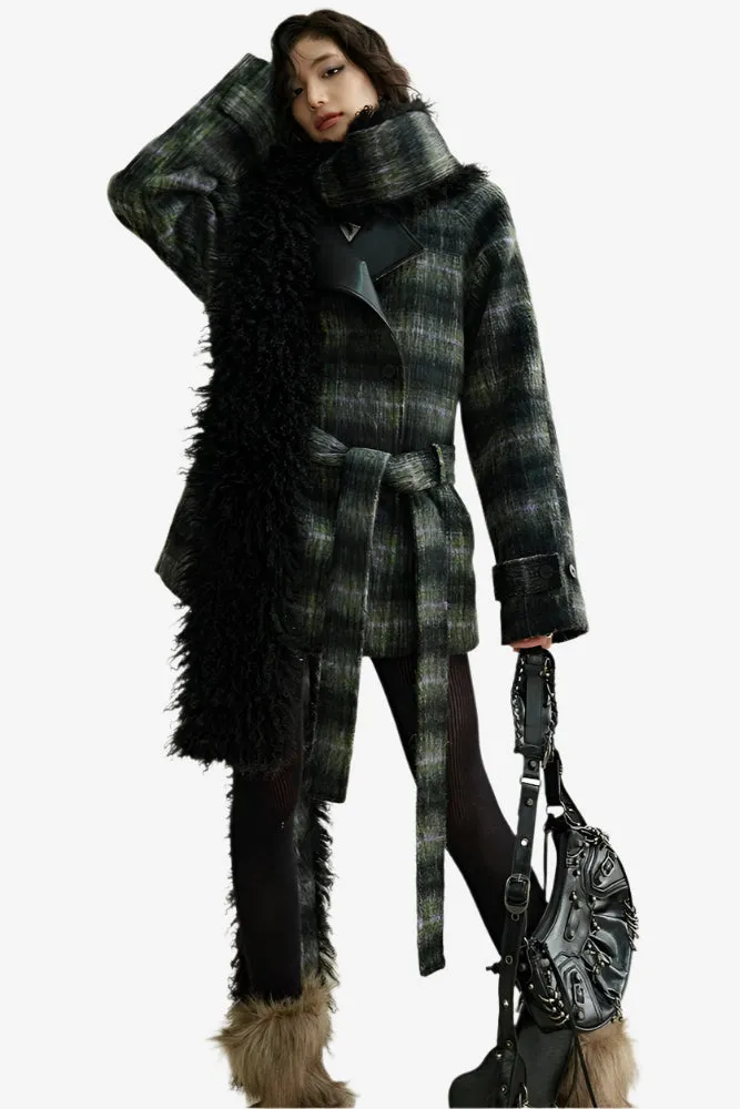 Plaid Luxe Woolen Coat