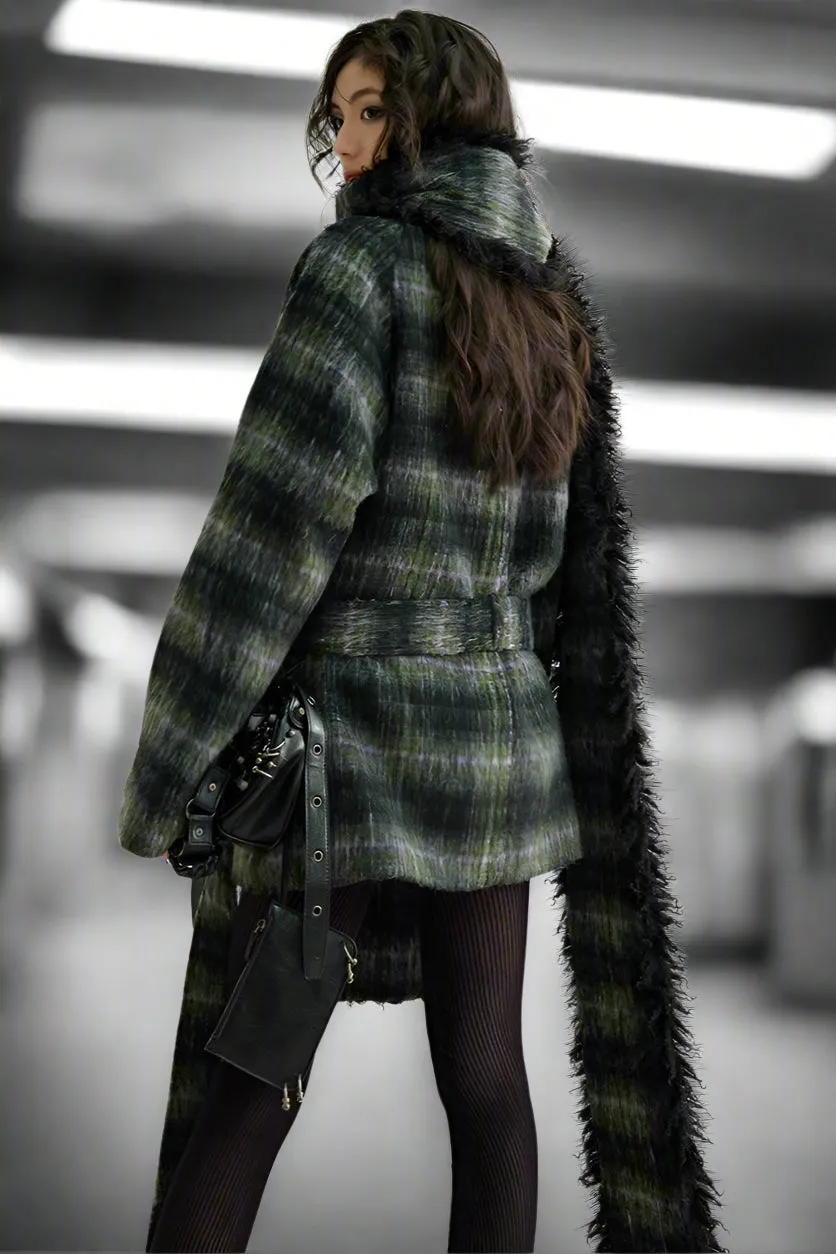 Plaid Luxe Woolen Coat