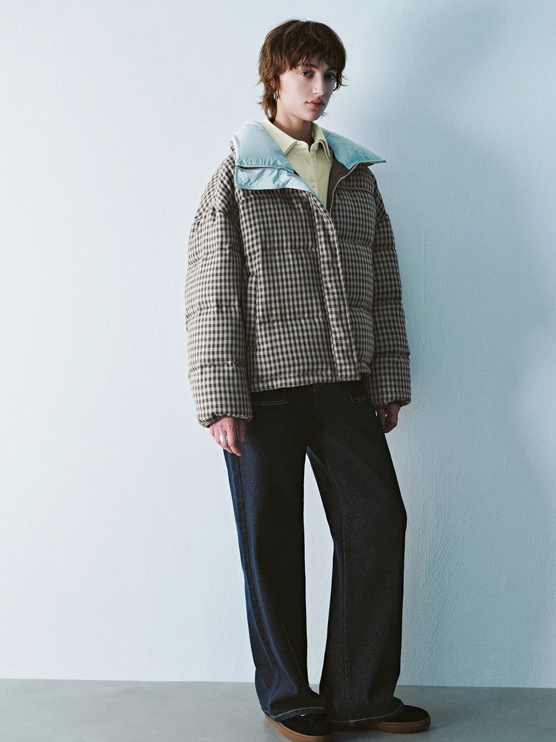 Plaid Padded Down Outerwear