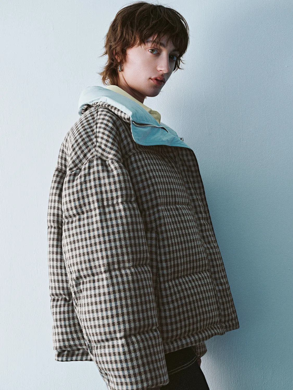 Plaid Padded Down Outerwear