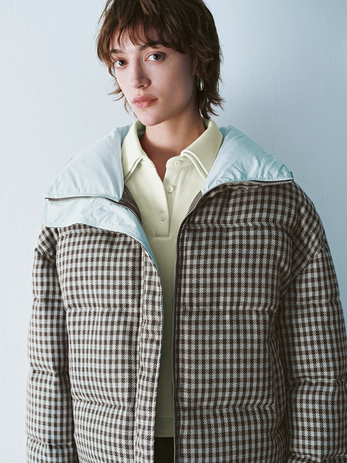 Plaid Padded Down Outerwear