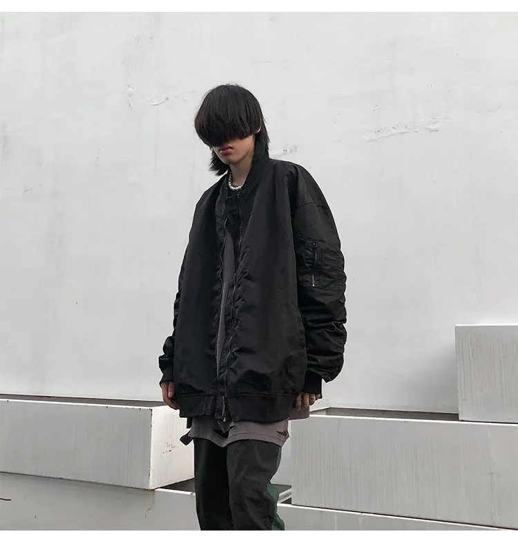 Pleated Bomber Jacket