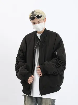 Pleated Bomber Jacket