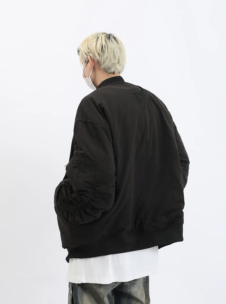 Pleated Bomber Jacket