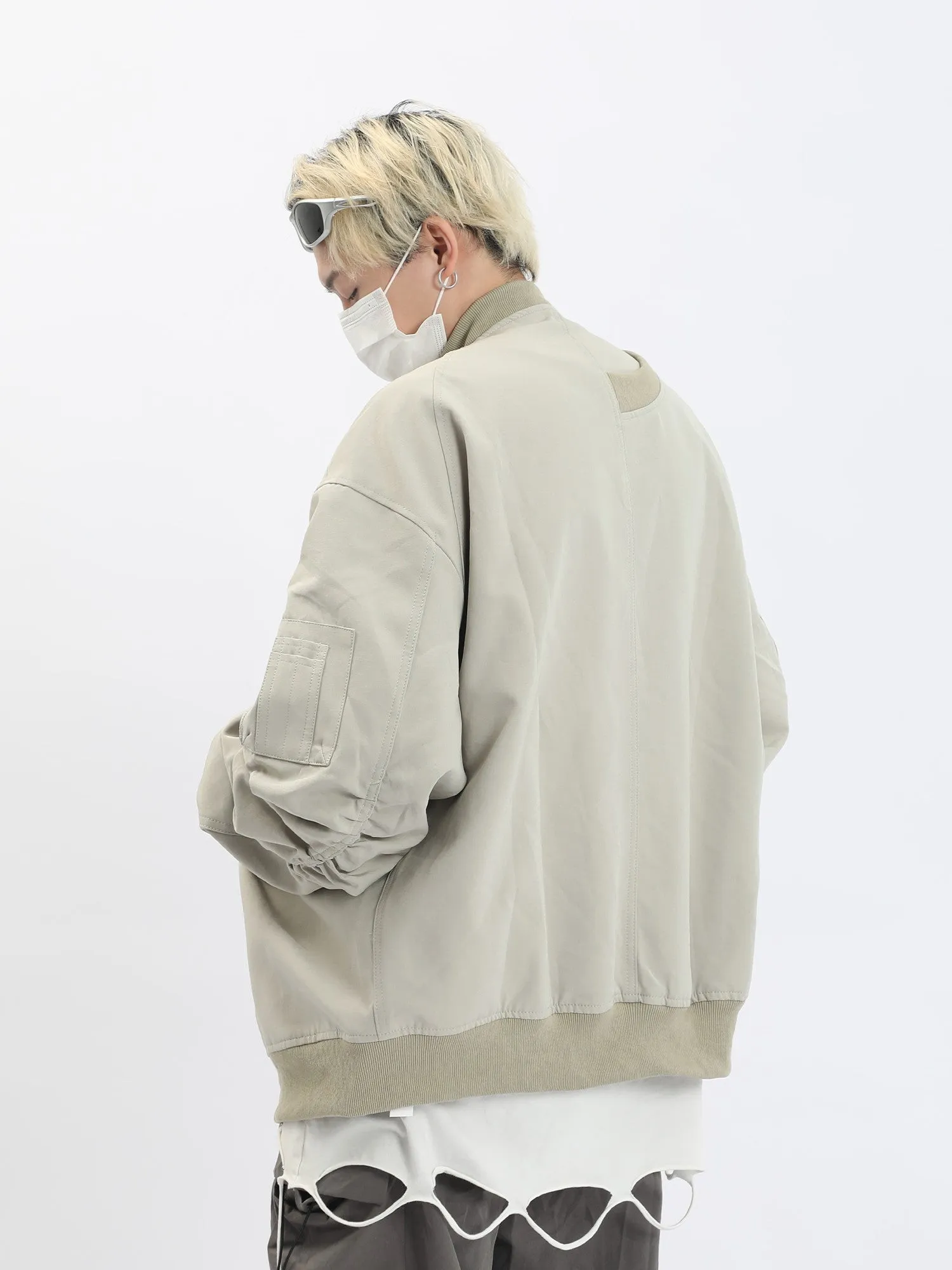 Pleated Bomber Jacket
