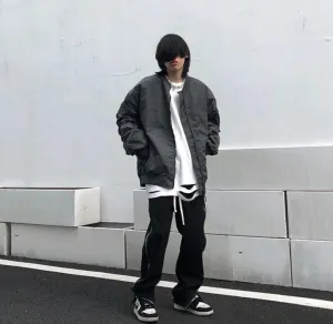 Pleated Bomber Jacket