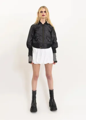 Puff sleeve bomber jacket