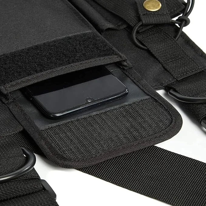 Radio Shoulder Holster Chest Harness Holder Vest Rig for Two Way Radio Chest Front Pack Pouch Walkie Talkie Case with Front Pouches for Kenwood Arcshell Retevis Baofeng UV-5R F8HP UV-82 888S (4Pack)